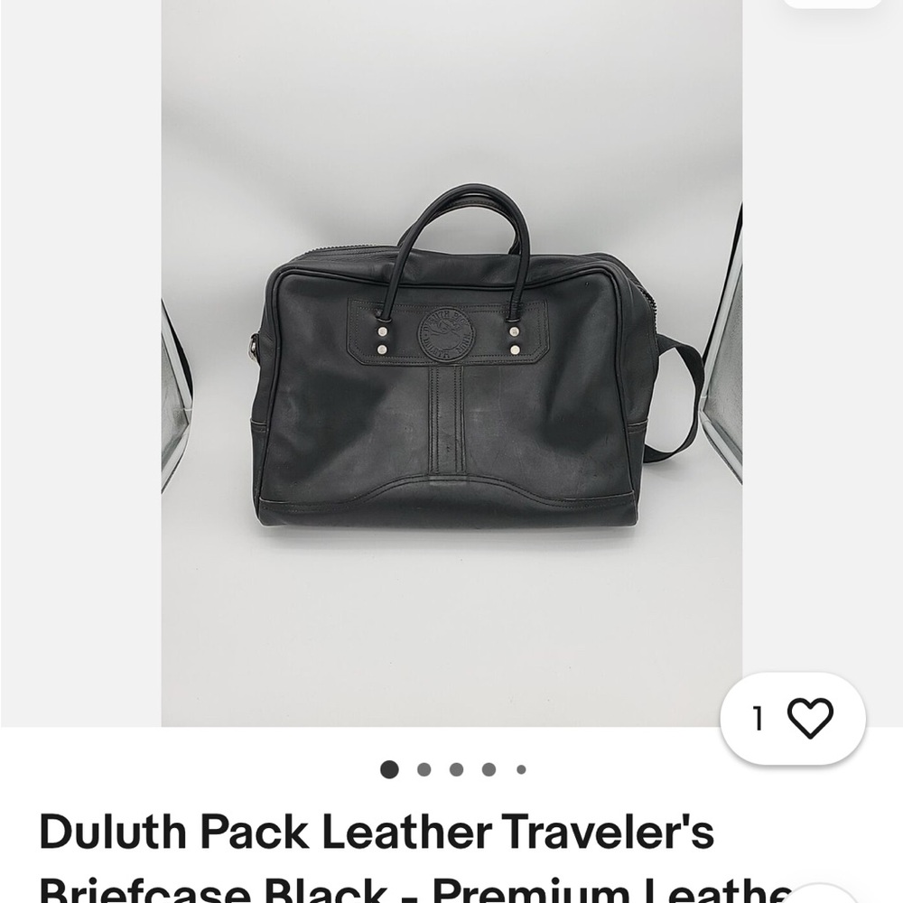Black Leather Traveler's Briefcase - Gem